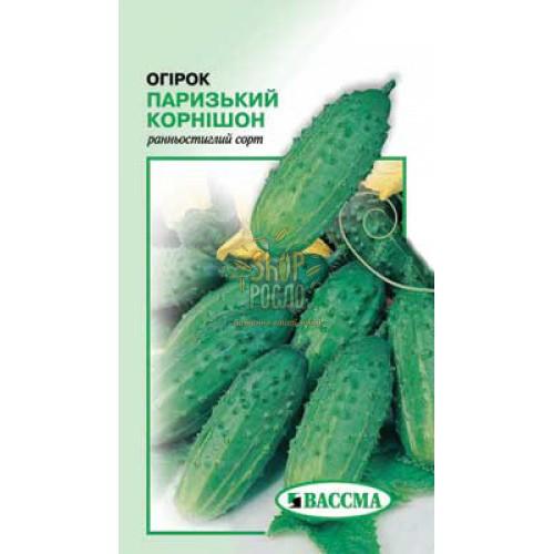 Огірок Паризький корнішон, ранній сорт, бджолозапильний, ТОВ "Сімейний сад" (Україна), 1 г