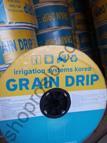 Капельная лента 6 mil/20 см, водовылив 1,6 л/ч, эмиттерная, 3000 м. "Grain Drip" (Корея)