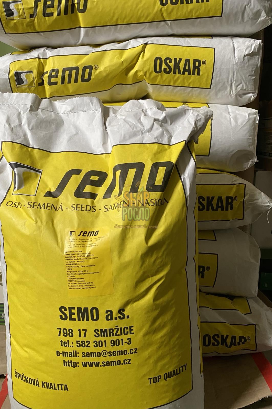 Насіння гороху Оскар (Драгон), ранній сорт, 2026 р."Semo" (Чехія), 25 кг