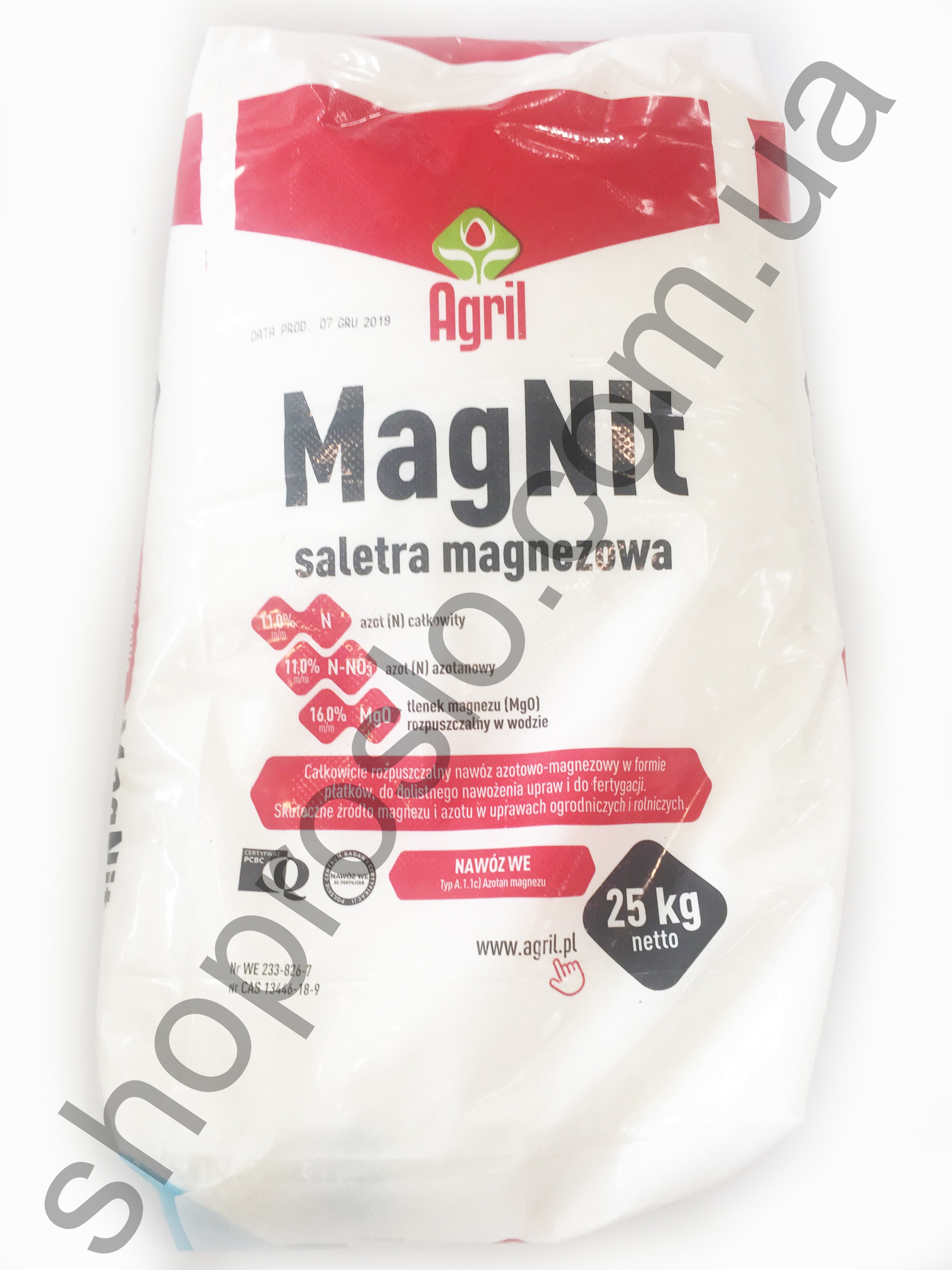 Нітрат Магнія (MagNit), мінеральне добриво, "Agril" (Польща), 25 кг