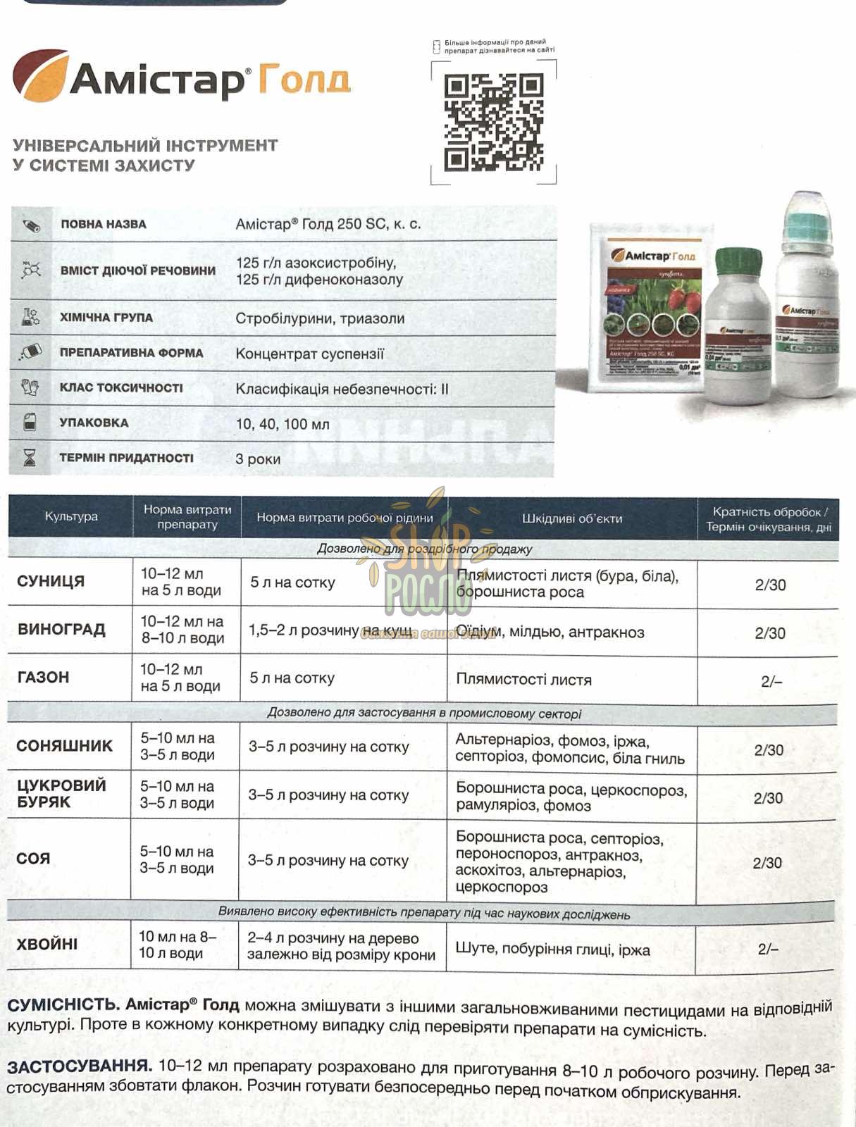 Фунгіцид Амістар Голд, "Syngenta" (Швейцарія), 10 мл