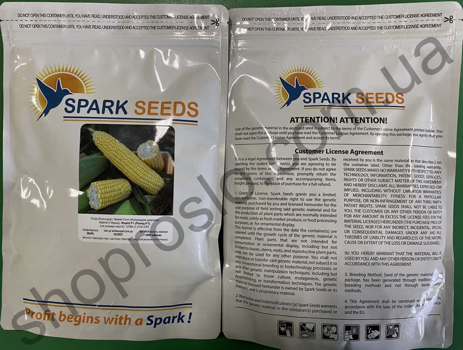 Семена кукурузы  Рапид F1, ранний гибрид, суперсладкая, Spark Seeds (США), 2 500 шт