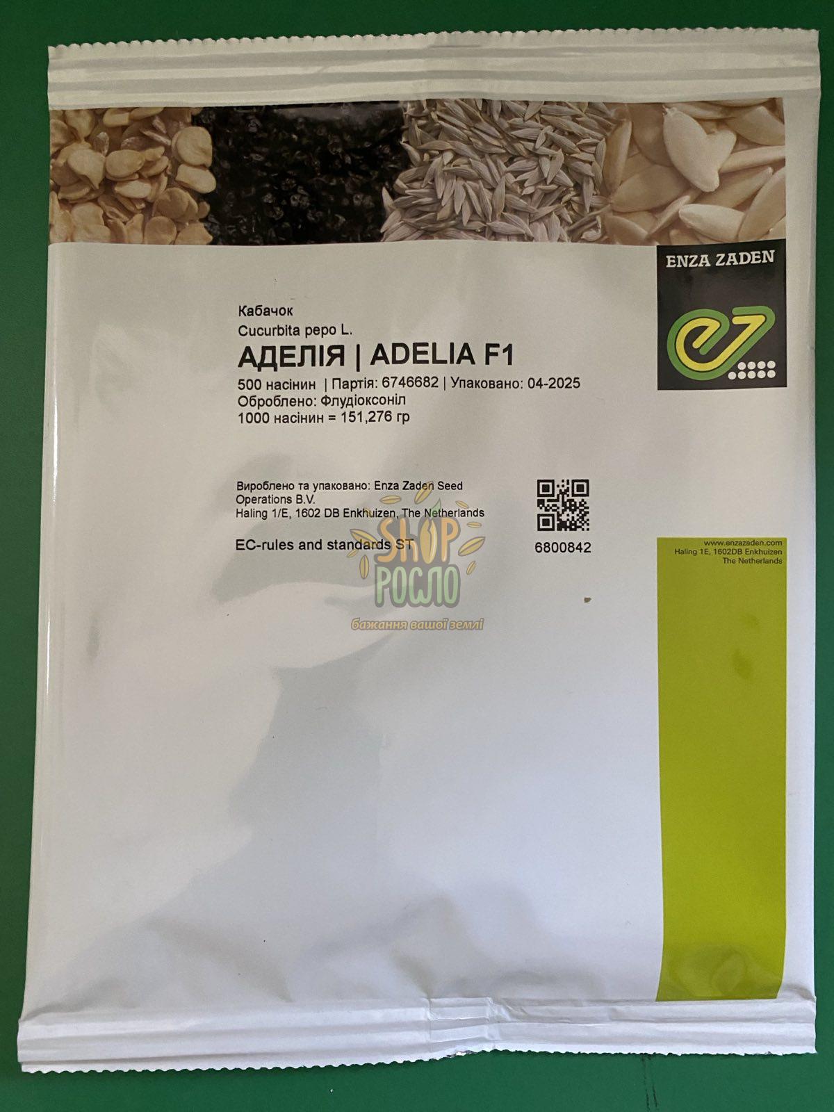 Насіння кабачка  Аделія F1, "Enza Zaden" (Голландія), 500 шт