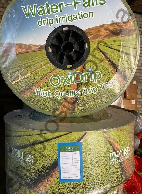 Крапельна  стрічка 8 mil/10 см, водовилив 1,0 л/г, щілинна, 1000 м. "Oxi Drip" (Корея)