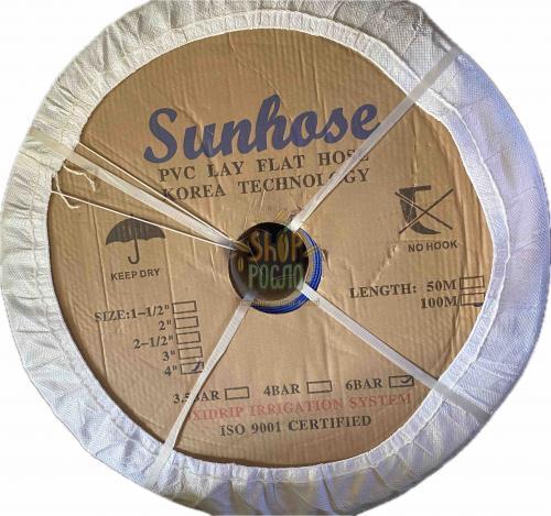 Шланг Лейфлет Sun Hose (Корея), 4"х 6 бар, синий, 100 м