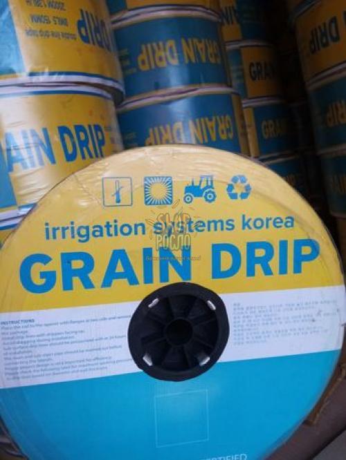 Крапельна  стрічка 6 mil/20 см, водовилив 1,6 л/г, емітерна, 3000 м. жовта "Grain Drip" (Корея)