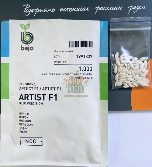 Насіння огірка Артіст F1, ранній гібрид, партенокарпічний, "Bejo" (Голландія), 100 шт (Фас)