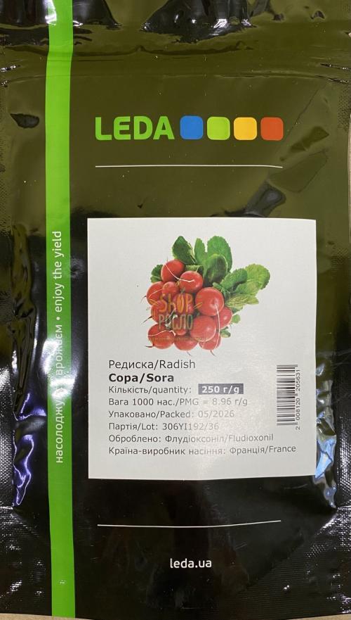 Насіння редису Сора , ранній сорт,  Leda (Франція), 250 г