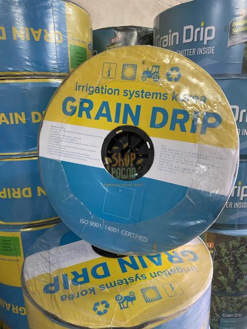 Крапельна  стрічка 6 mil/30 см, водовилив 1,6 л/г, емітерна, 3000 м. жовта "Grain Drip" (Корея)