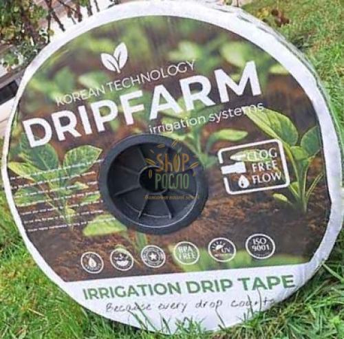 Крапельна  стрічка 8 mil/10 см, водовилив 1,38 л/г, емітерна, 1000 м. "Dripfarm / Дрипфарм" (Корея)