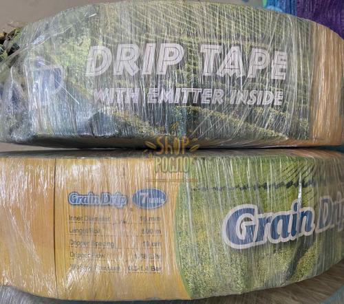 Крапельна  стрічка 7 mil/10 см, водовилив 1,38 л/г, емітерна, 500 м."Grain Drip" (Корея)